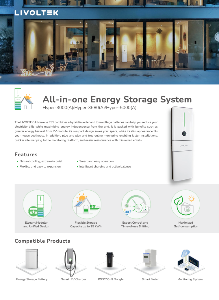 Livoltek Hyper 5000, 5Kwh battery, ALL In One System